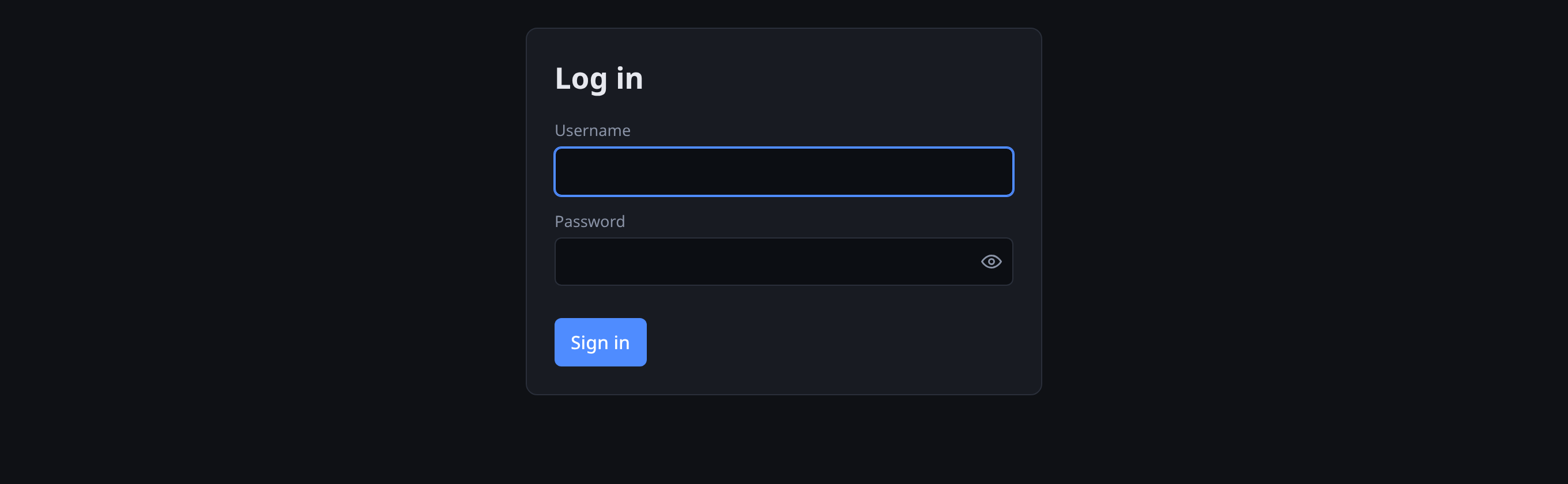 The Simple Fileshare login page with username and password fields